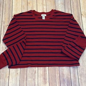 Forever 21 Short/Crop Strip Sweater SZ Med
